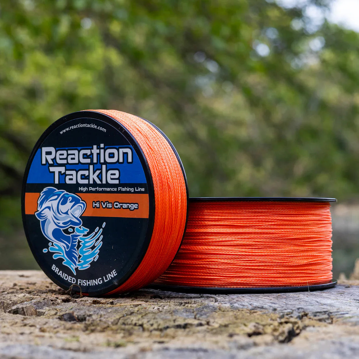 Reaction Tackle X8 Braided Fishing Line - Hi-Vis Orange 8 Strand