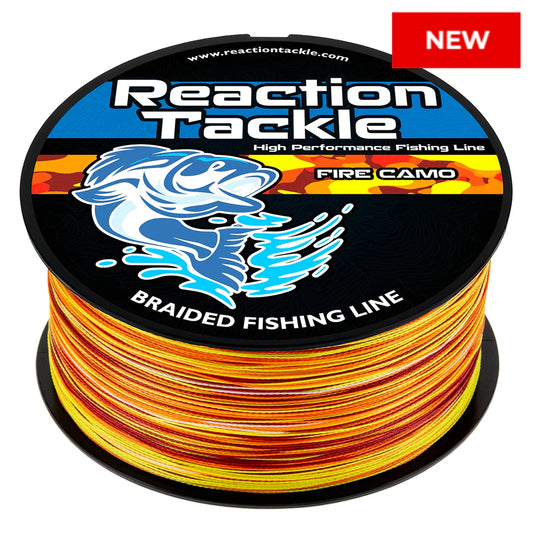 Reaction Tackle Braided Fishing Line - Fire Camo